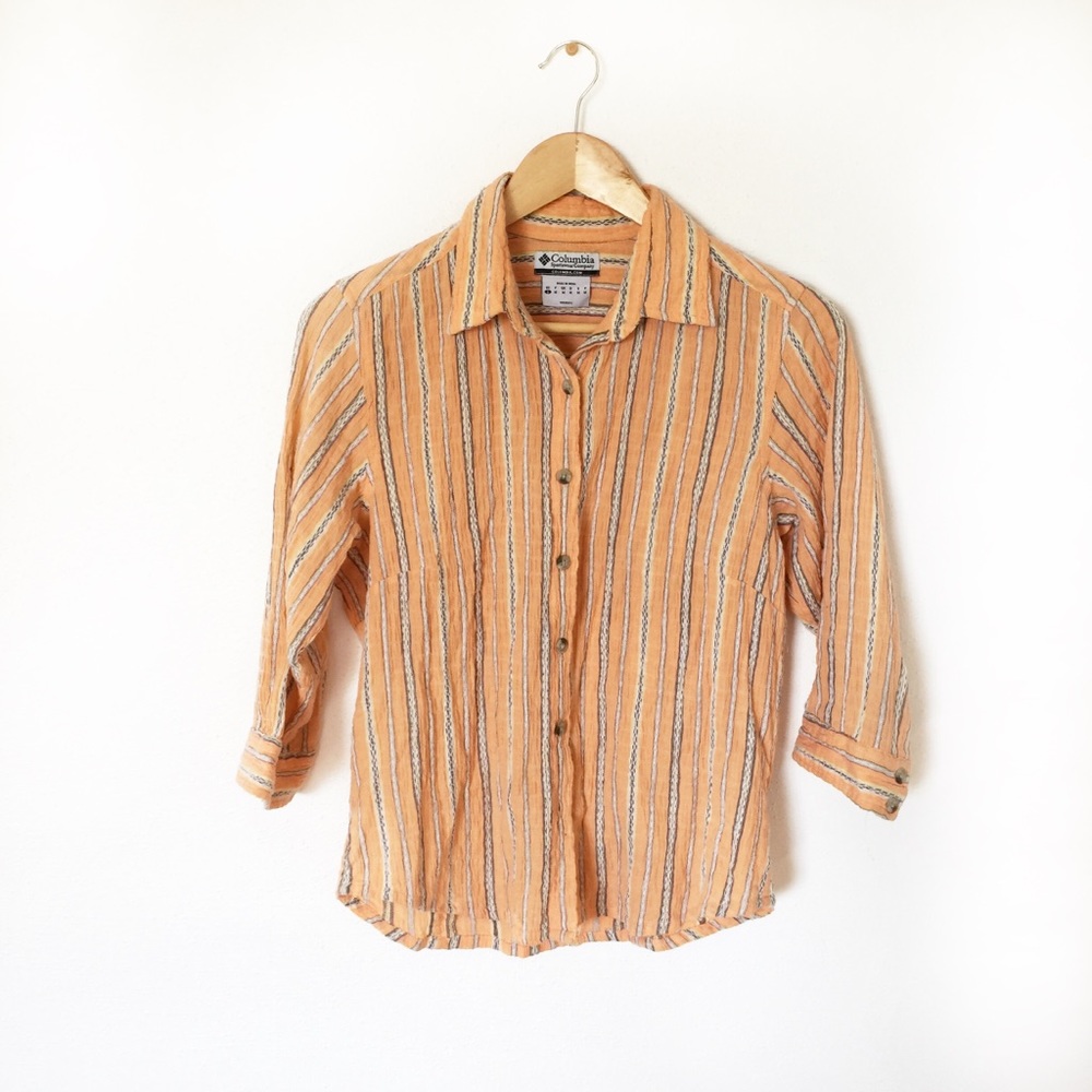 🌵 COLUMBIA 3/4 sleeve cotton outdoor button shirt